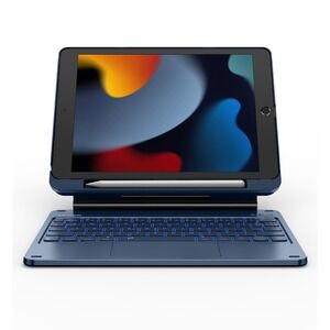 Dexnor iPad 10.2 9th 8th 7th Gen Keyboard Case Backlit Trackpad Blue Magnetic